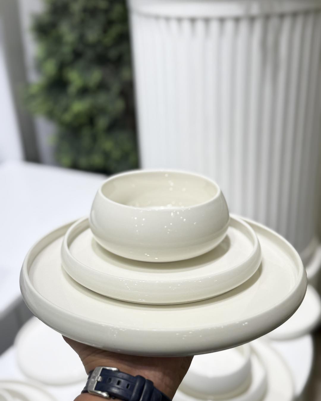 24-piece white ceramic dinner set with plates and bowls for everyday dining and entertaining