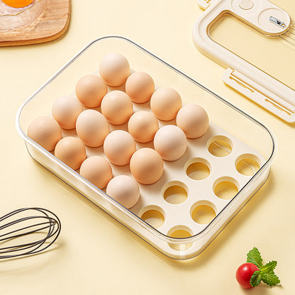 24pcs Egg Storage Box Refrigerator Fresh Keeping Organizer