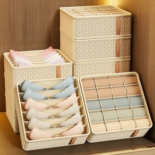 Multipurpose undergarment organizer made of Oxford fabric with multiple compartments, waterproof and durable