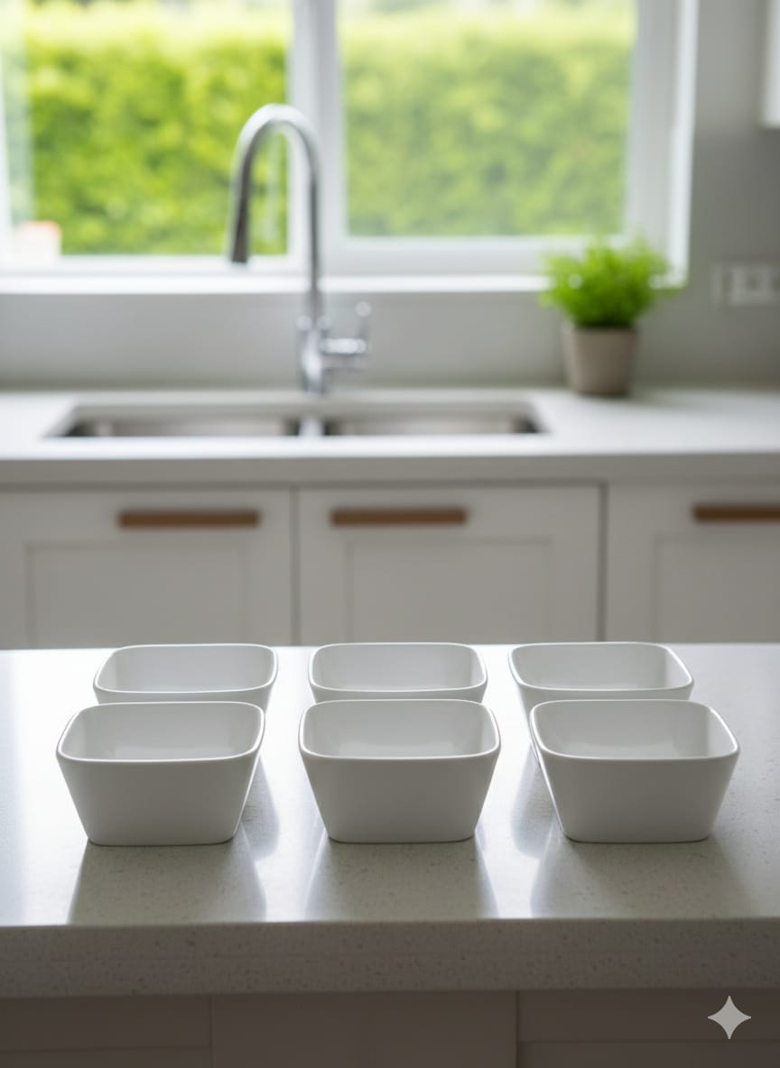 4" Ceramic Square Bowl