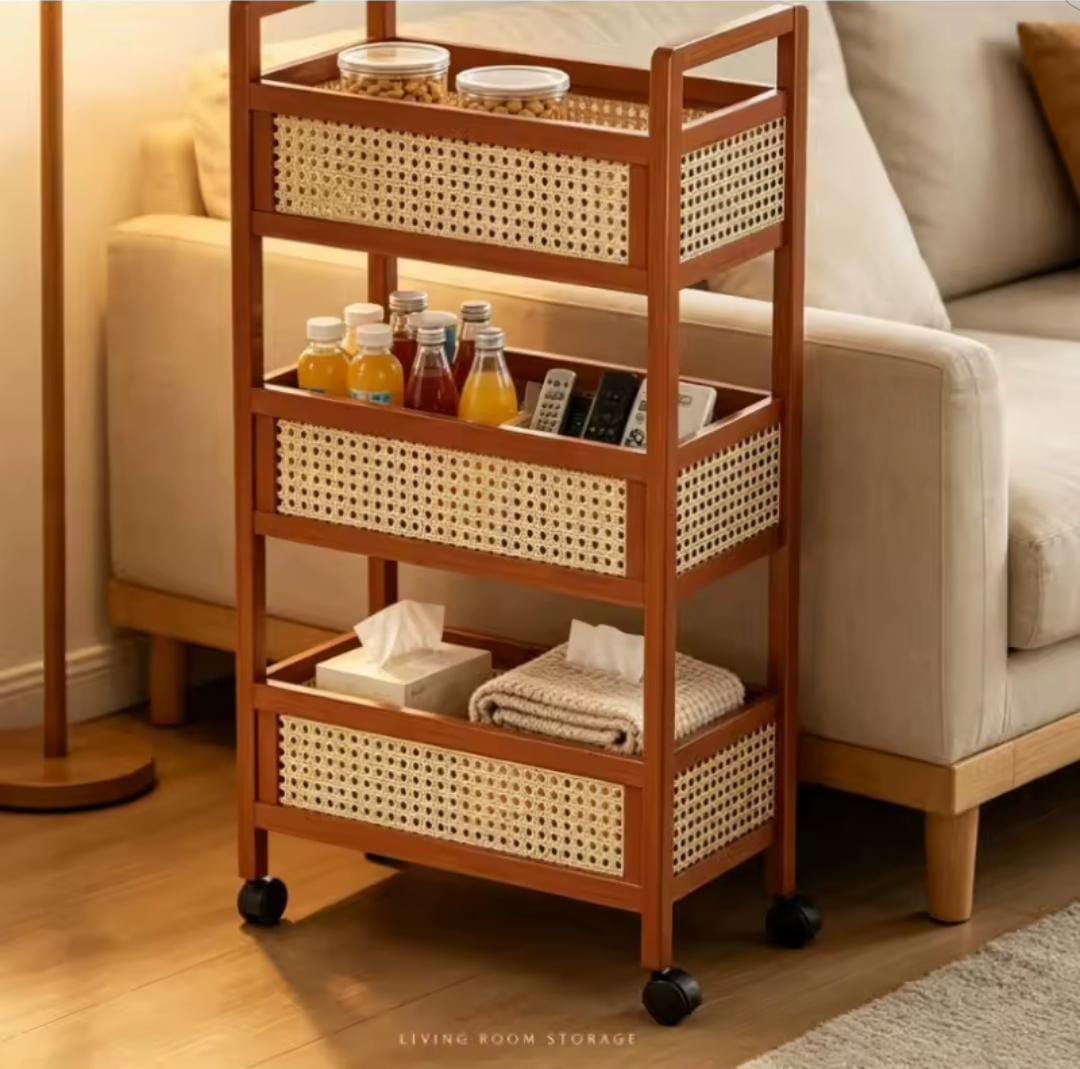 3 tier bamboo slim organiser trolley, 93 × 26 × 70 cm - available in Nairobi, Kenya