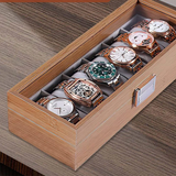 6-Slot Wooden Watch Organizer