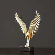 Gold eagle wing statue sculpture, collectible figurine for home, kitchen, living room, or porch décor