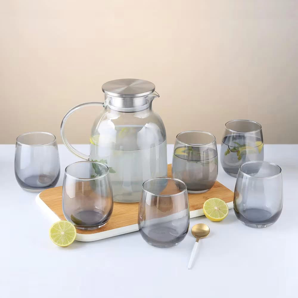 7-Piece Borosilicate Water Jug & Glass Set