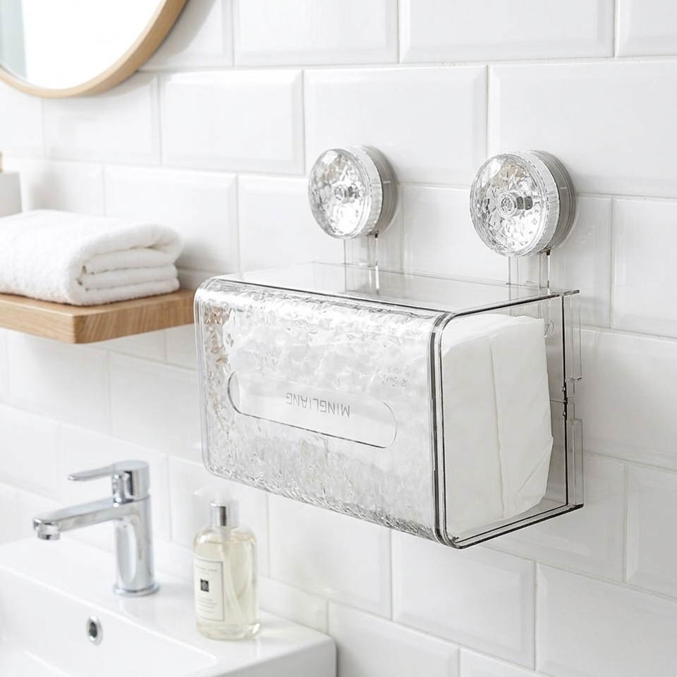Suction Cup Glacier Pattern Tissue Box