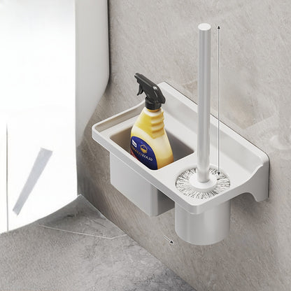 Long Handle Toilet Brush With Storage No Drilling Required