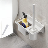 Long Handle Toilet Brush With Storage No Drilling Required