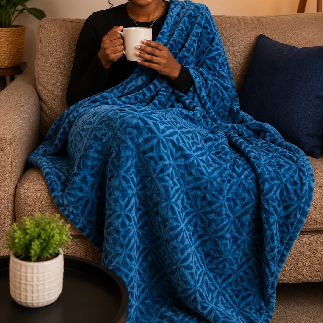 Textured Fleece Blanket 200 × 230 cm