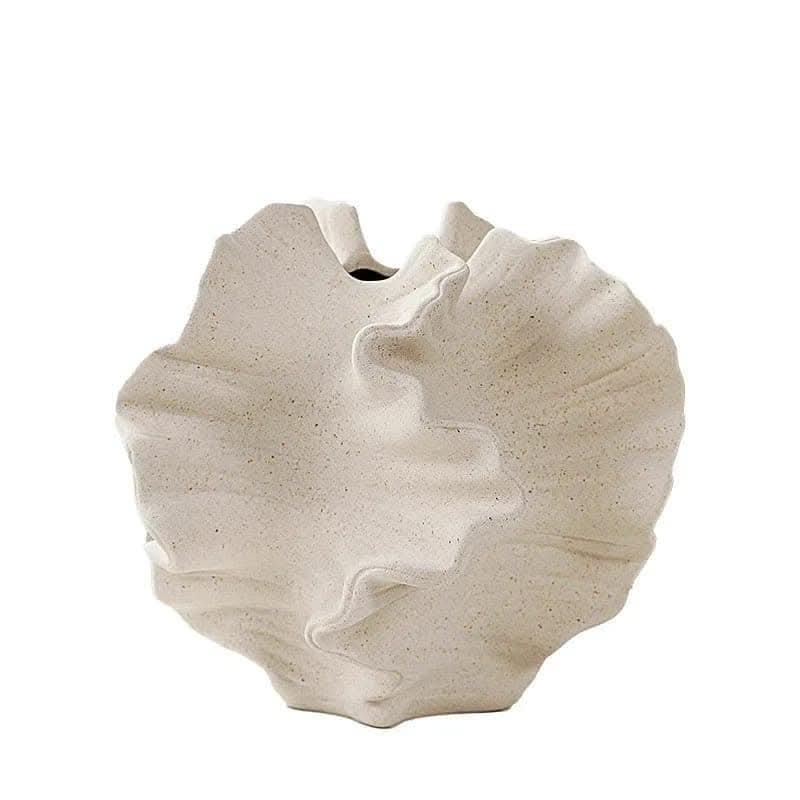 White Shell-Shaped Ceramic Vase