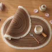 Oval Washable Non Slip Table Mats Set of 6 in Light Beige or Dark Coffee Brown for Dining Tables available in Nairobi, Kenya