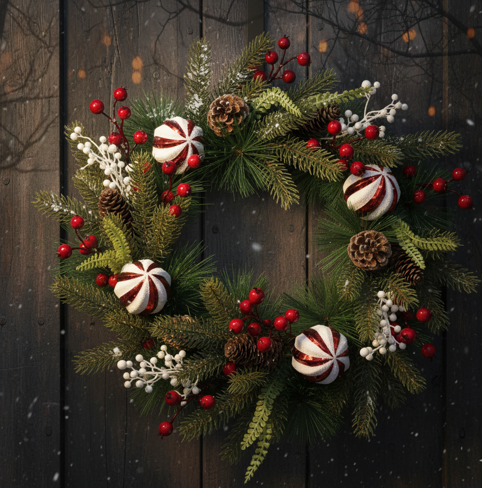 Front Door Christmas Wreath Decoration – 32cm