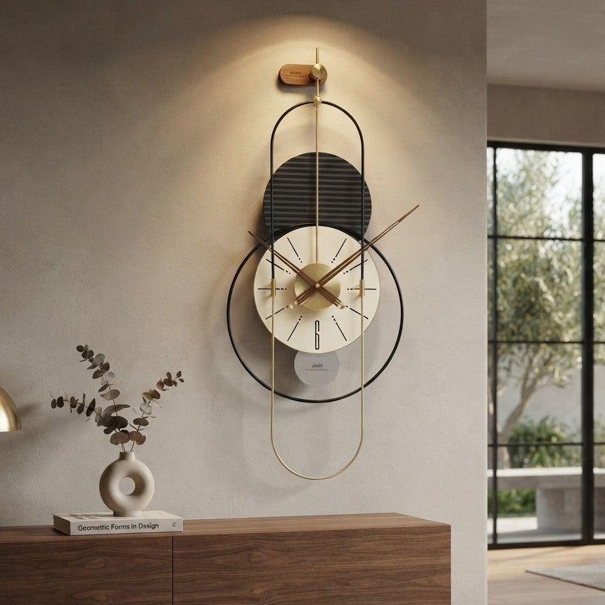 Geometric Wall Clock 45 × 90 cm