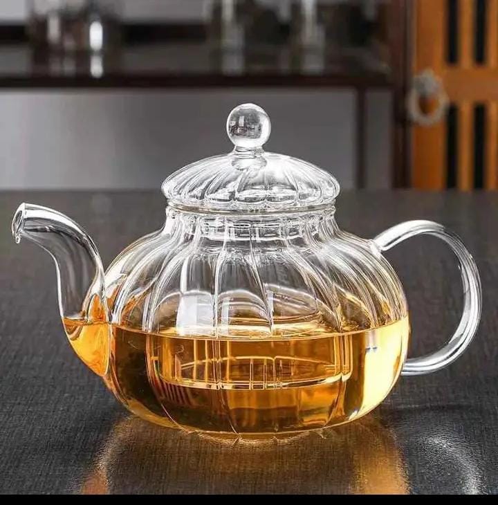 800ml Striped Borosilicate Glass Teapot