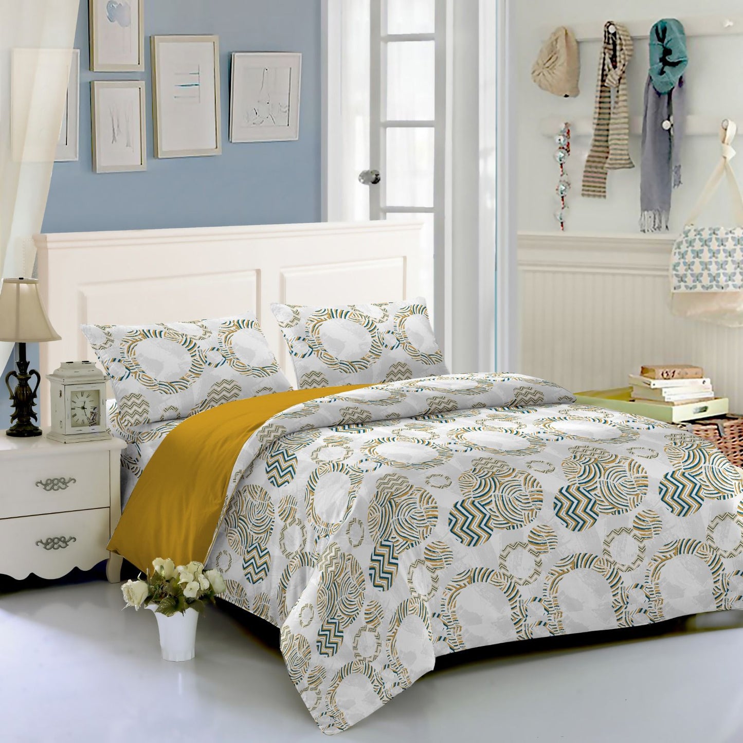 6Pcs Cotton Double-Sided Duvet Cover Set