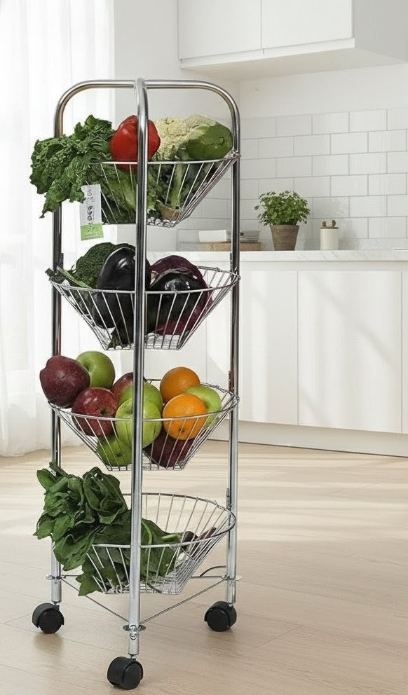4 Layer Fruit Trolley Rack