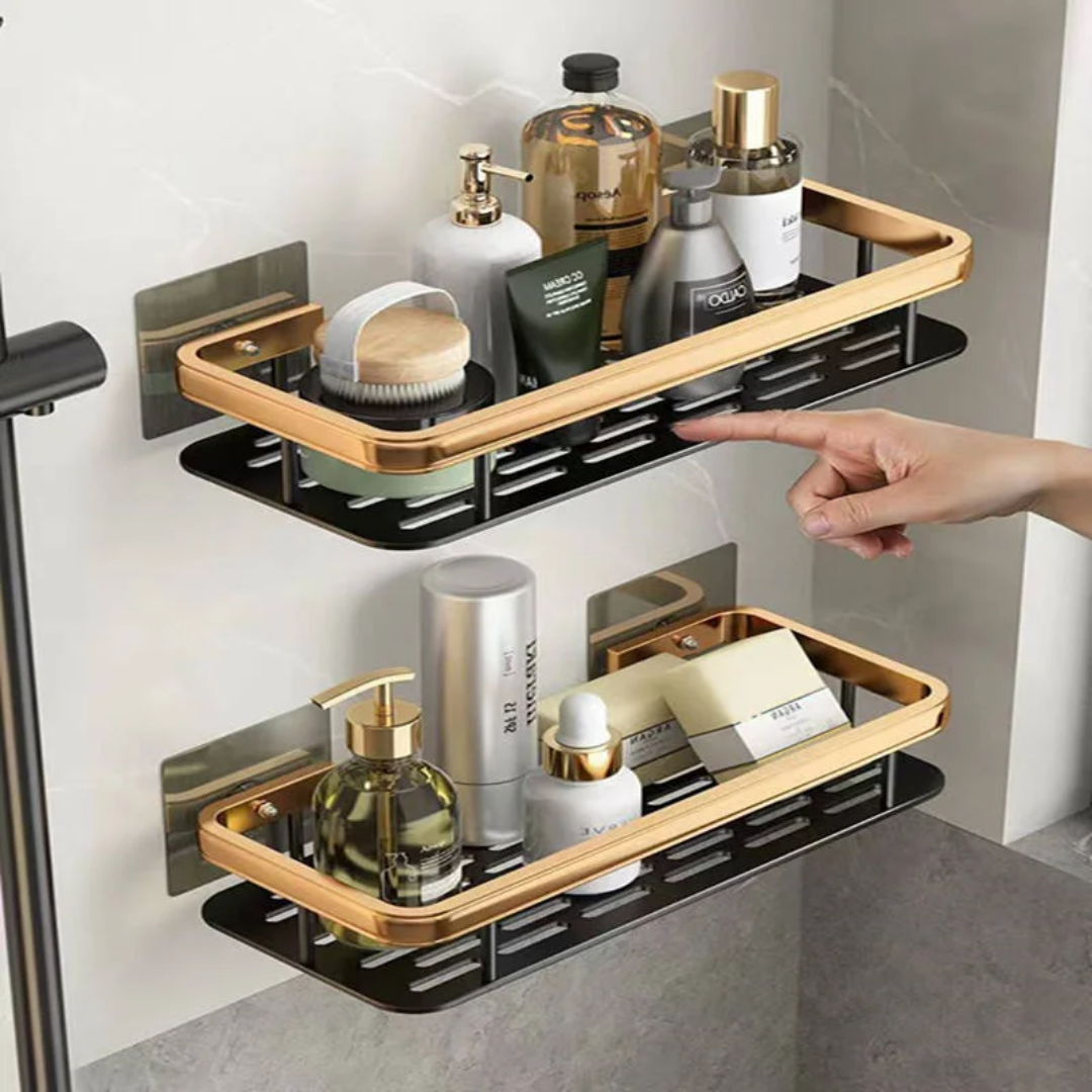 2pcs Luxury Wall Mounted Bathroom Shelf