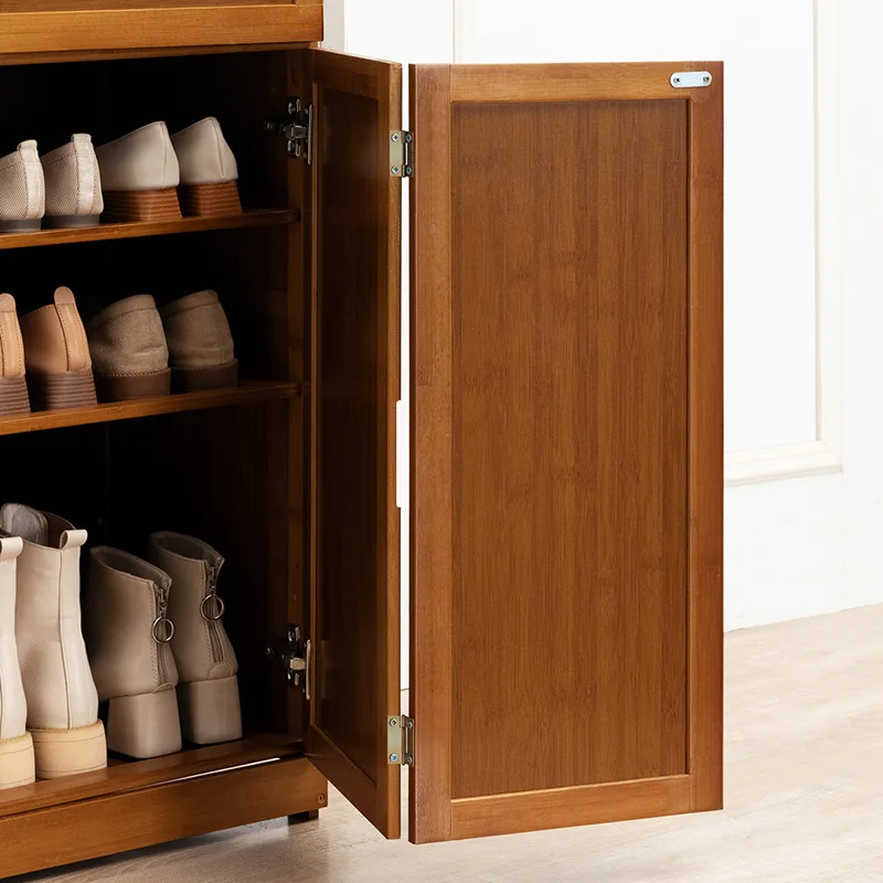 7 Layer Bamboo Shoe Cabinet with Top Shelf