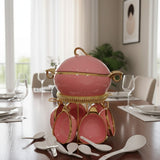 JCC8434-L1 16pcs Ceramic Soup Set On Golden Stand