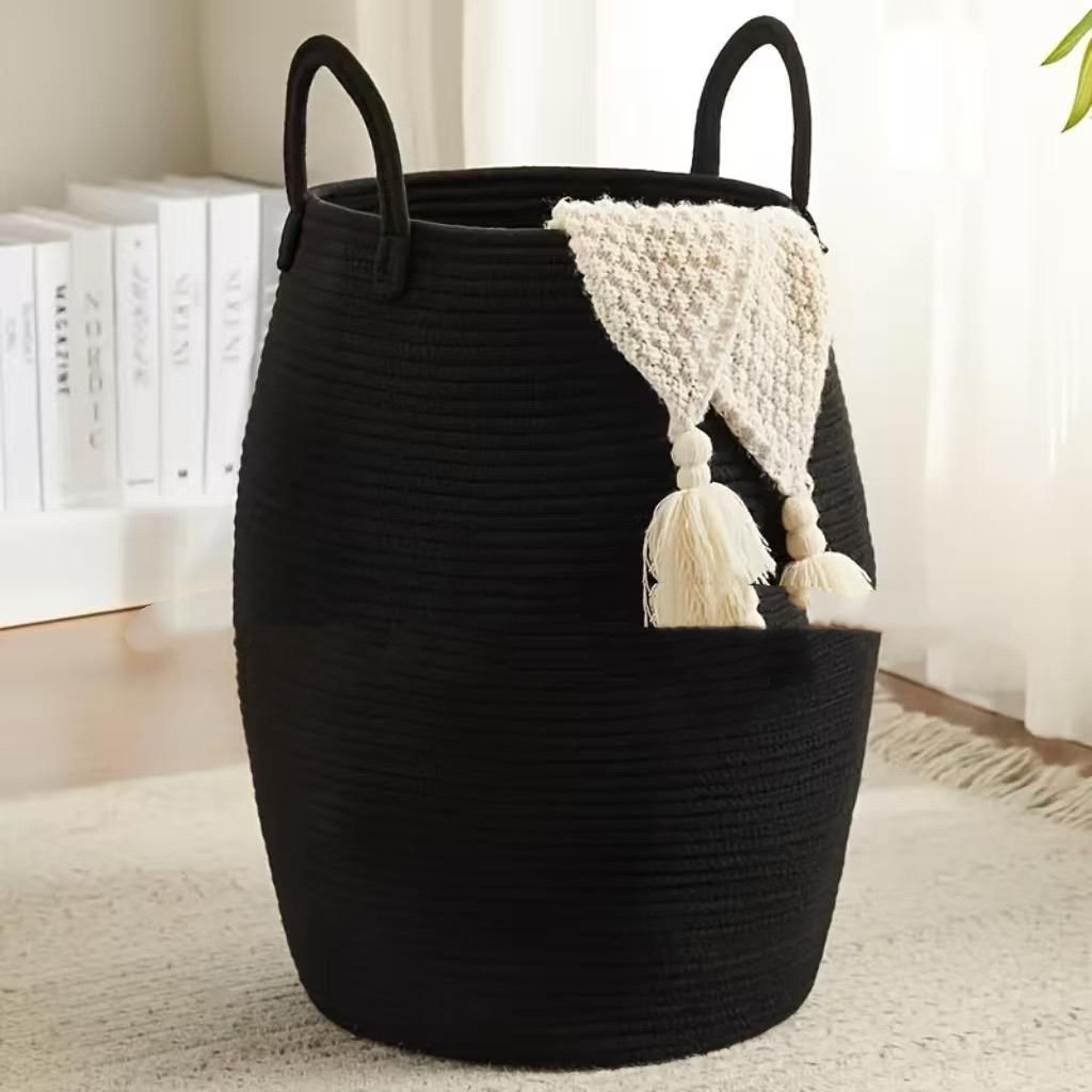 Cotton Rope Storage Basket With Handles