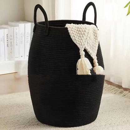 Cotton Rope Storage Basket With Handles