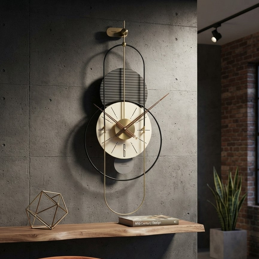 Geometric Wall Clock 45 × 90 cm