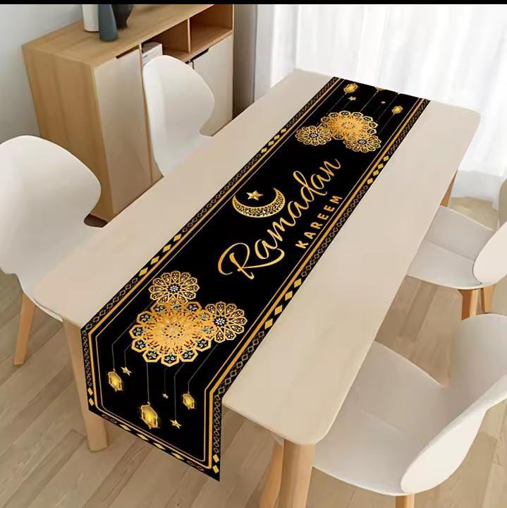 Ramadan/Eid table runner measuring 33 x 180cm for festive dining décor