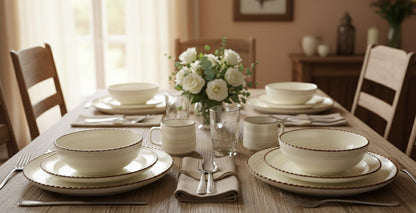 36pcs luxury European porcelain dinner set with plates, bowls, mugs, and saucers
