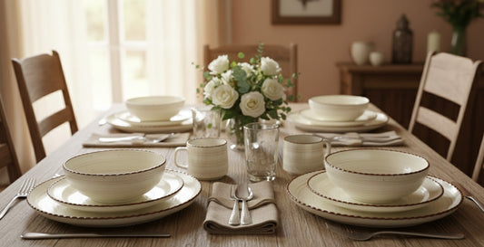 36pcs luxury European porcelain dinner set with plates, bowls, mugs, and saucers