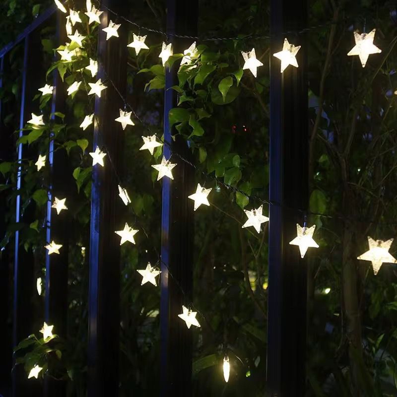 Solar Powered Outdoor Star Lights – Christmas Theme