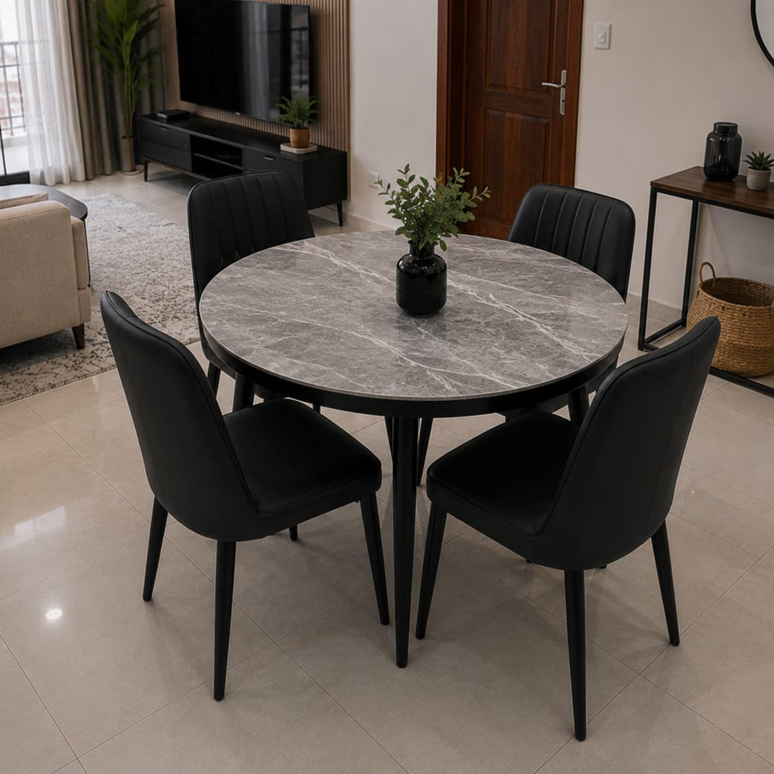 4-Seater Dining Table Set With 4 Chairs