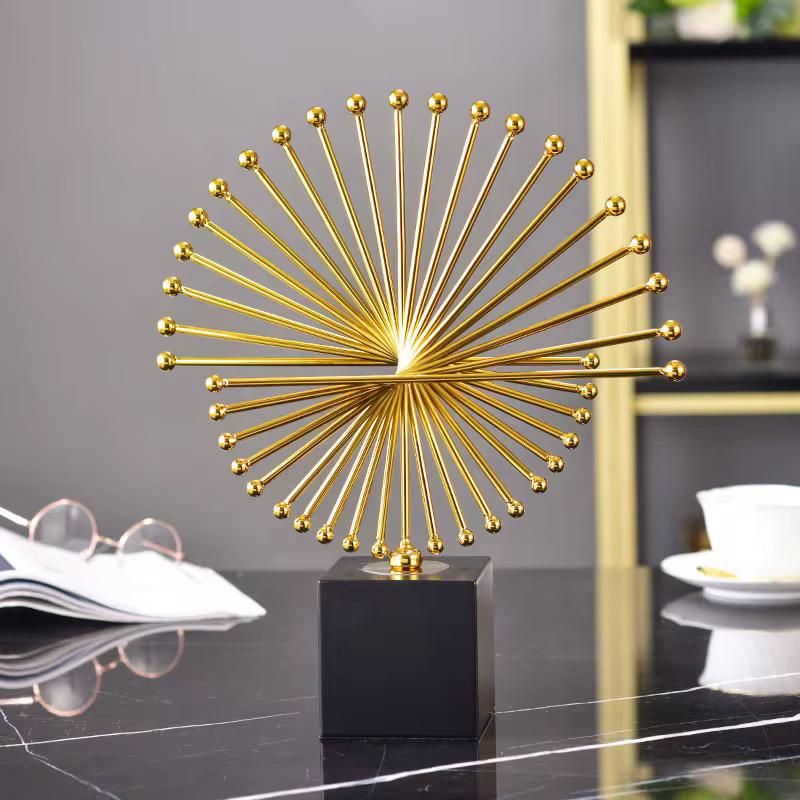 Large metal abstract spiked sculpture for office and living room décor