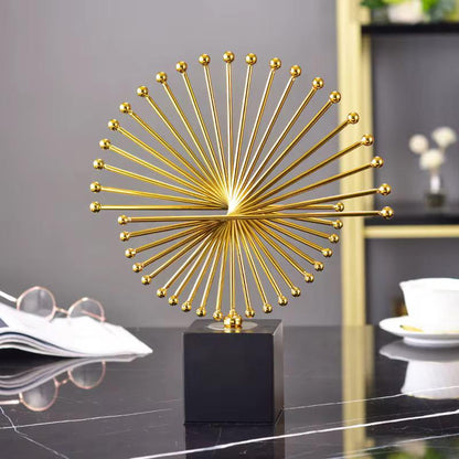 Large metal abstract spiked sculpture for office and living room décor