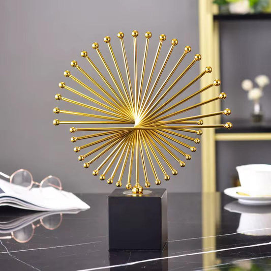 Large metal abstract spiked sculpture for office and living room décor
