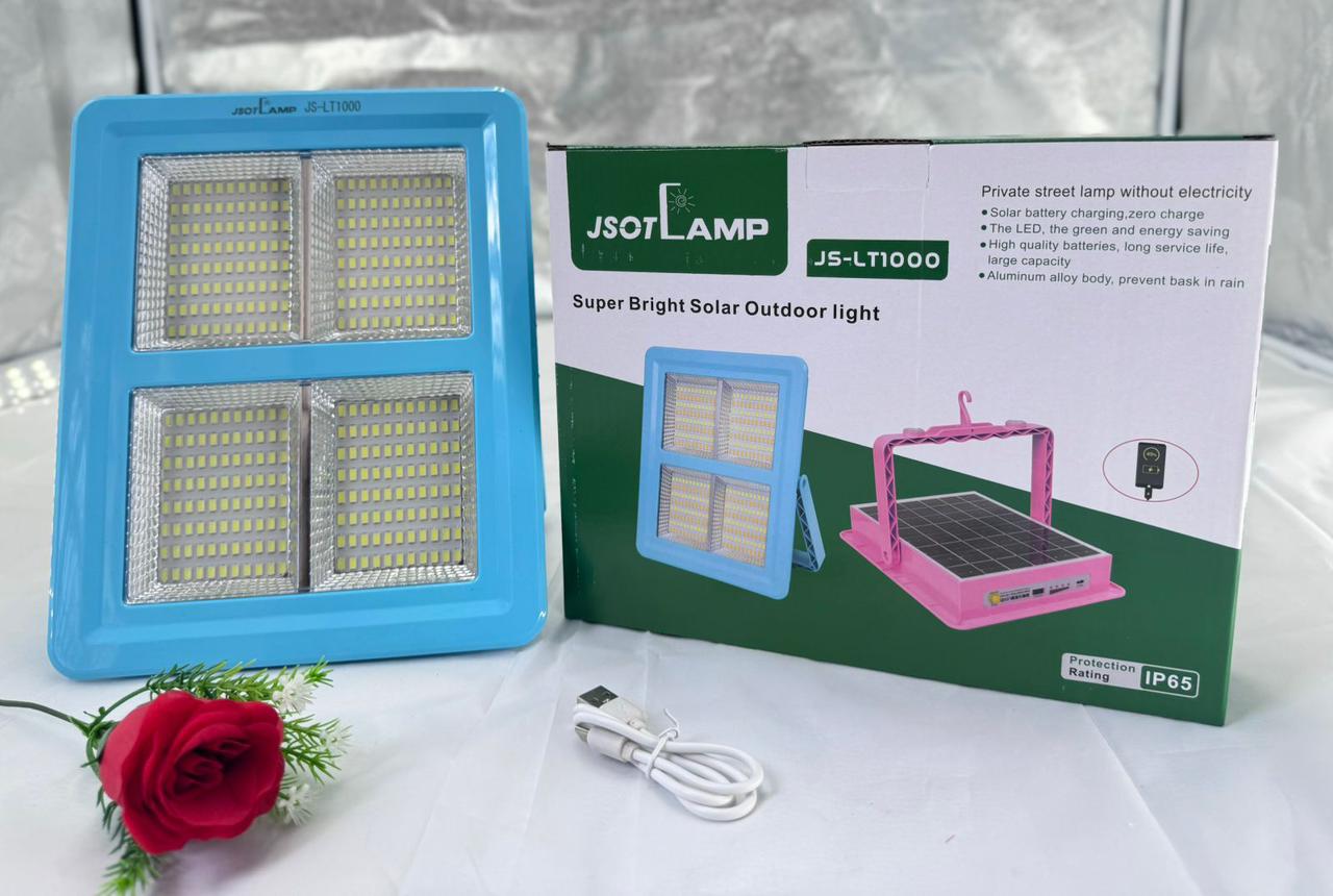 1000W solar-powered emergency LED light rechargeable portable lamp