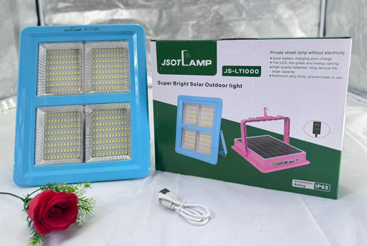 1000W solar-powered emergency LED light rechargeable portable lamp