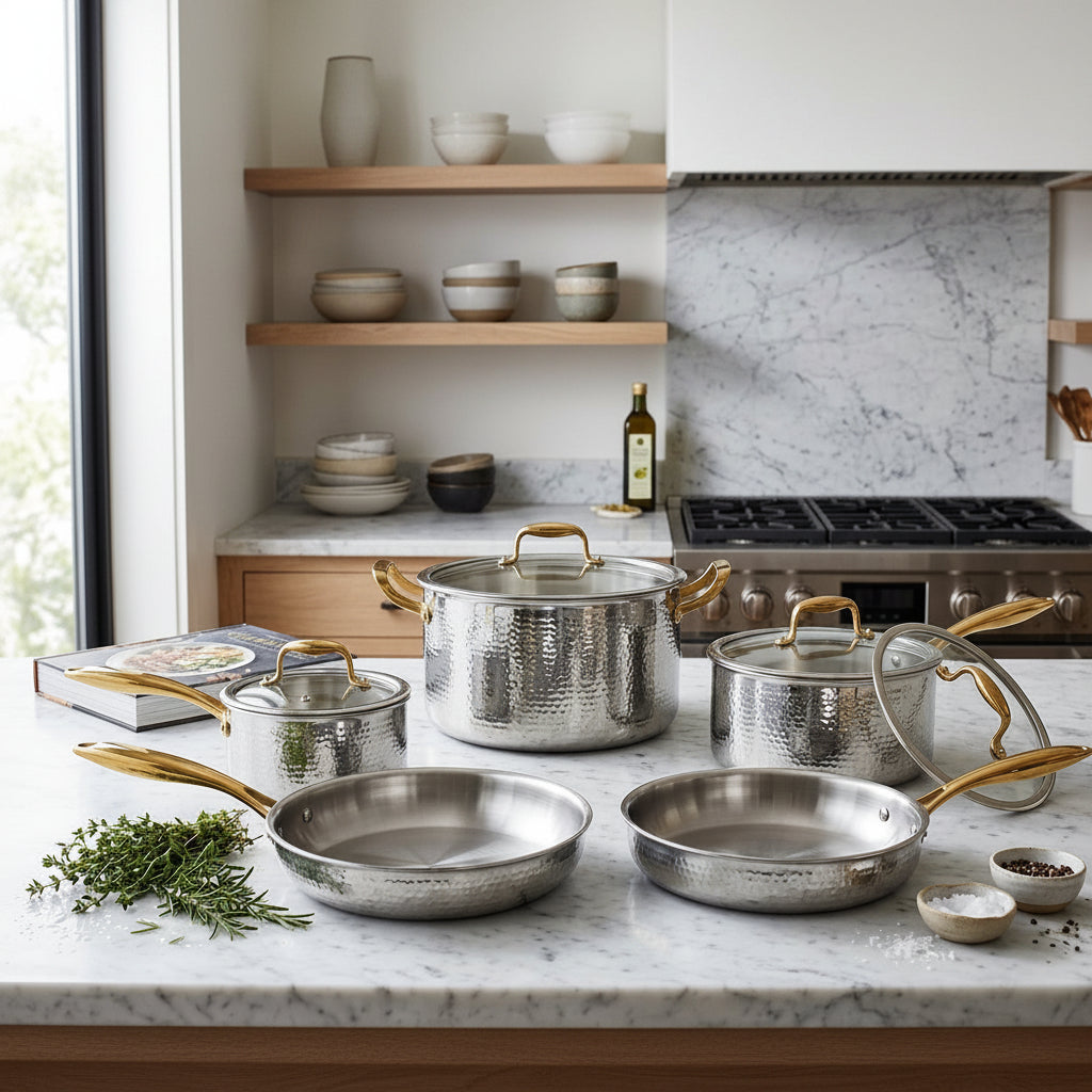 10pcs Triply Stainless Steel Cookware Set
