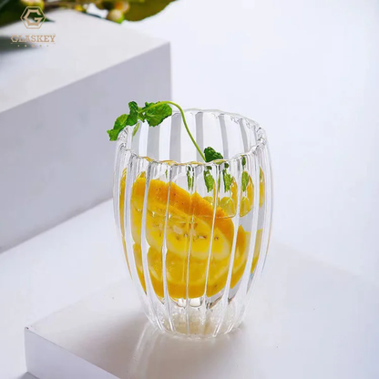 Stripe Double Wall Glass Mug – 450ml