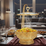 8L Golden Food Server With Lid Hanger