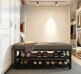 Entryway Shoe Rack with Padded Seat