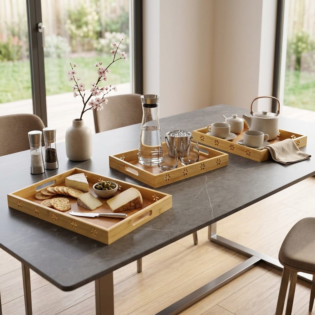 3 in 1 Multi-Functional Bamboo Trays
