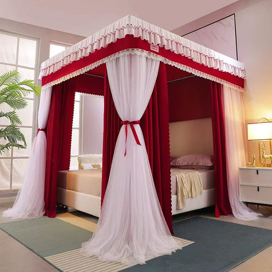 Four-stand canopy frame with a high-quality 6×6 bed curtain attached
