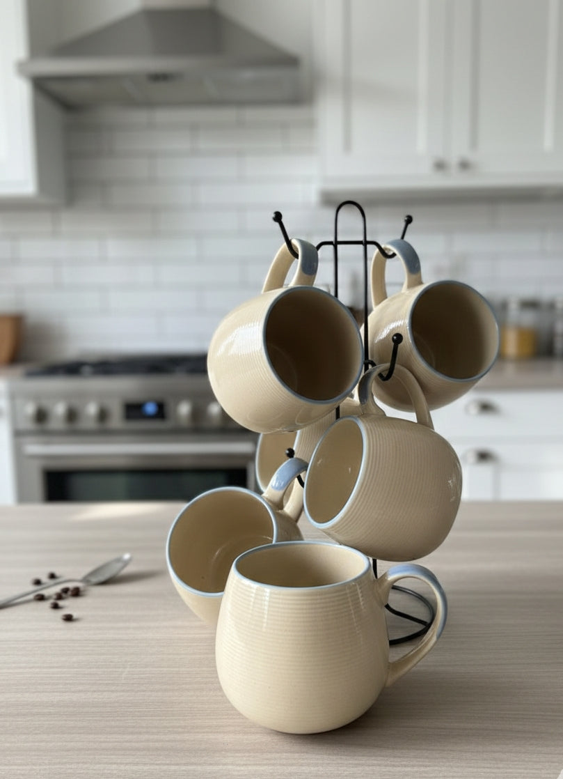 6-Piece Solid Pot Mugs