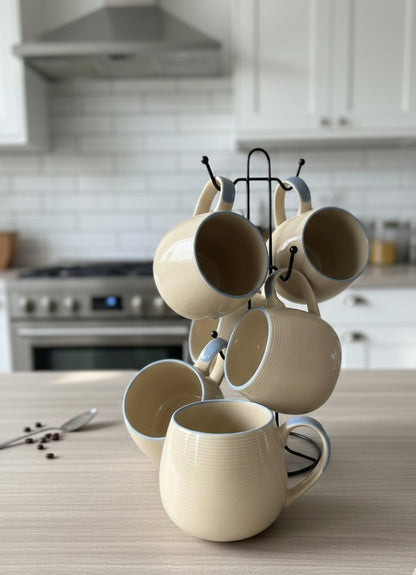 6-Piece Solid Pot Mugs