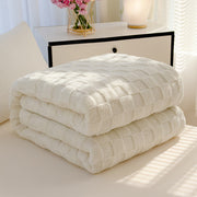 Luxury textured fleece blanket measuring 180 × 220 cm, soft, warm, and suitable for all season comfort.