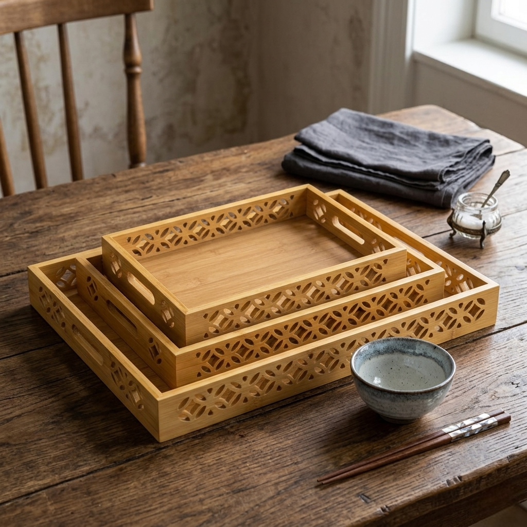 3 in 1 Multi-Functional Bamboo Trays
