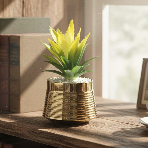 Vintage Ceramic Planter with Spring Garden Flower