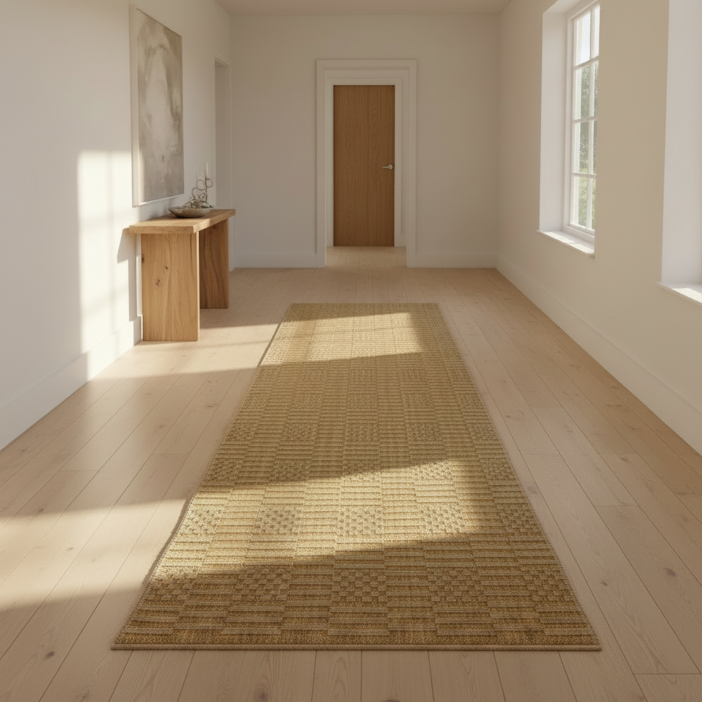 Timeless Woven Tribal Geometric Corridor Runner Rug - Beige Diamond Pattern KBLOOM04 #T13