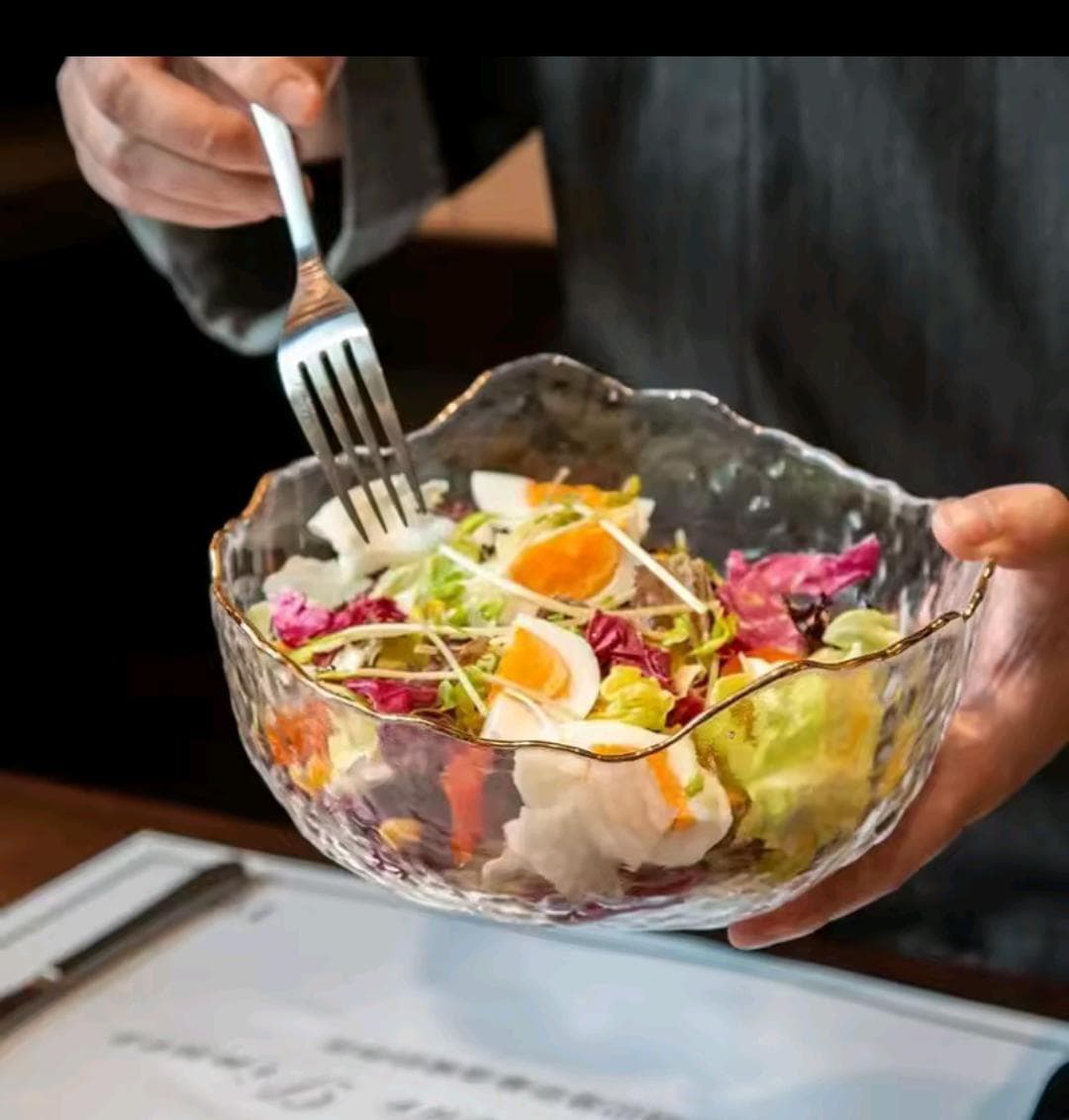 Clear acrylic salad serving bowl