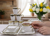 33Pc Gold Detail Ceramic Dinner Set