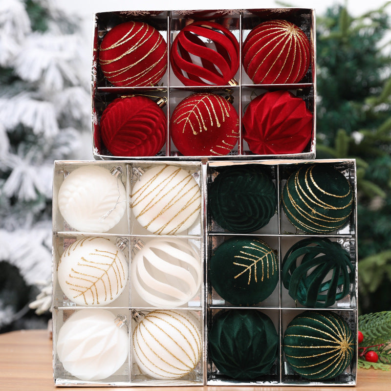 6Pcs Velvet Christmas Tree Decor Balls